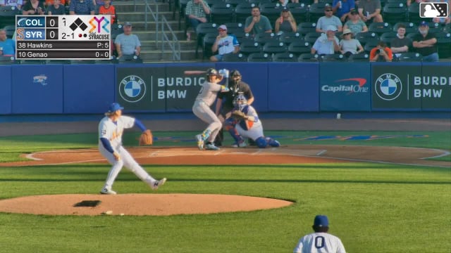 Angel Genao homers (9) on a fly ball to right field.