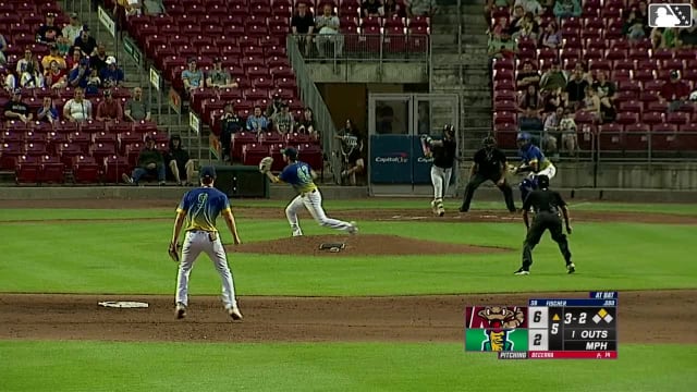 Andrew Fischer singles on a line drive to right fielder Quinn McDaniel. Luis Peña scores.