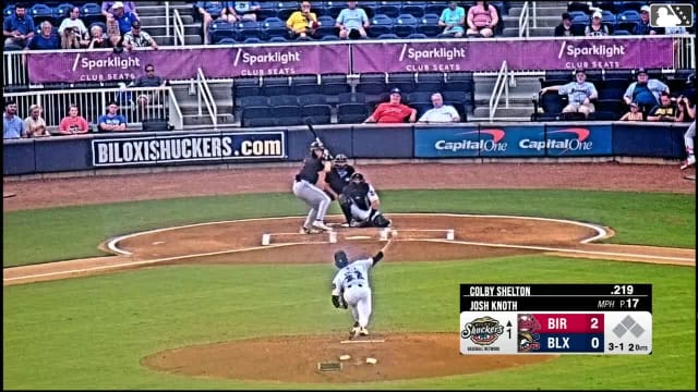 Colby Shelton homers (15) on a fly ball to right center field.