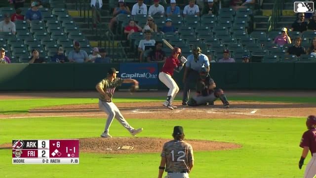 Malcolm Moore singles on a line drive to right fielder Lazaro Montes. Dylan Dreiling scores. Rafe Perich to 3rd.