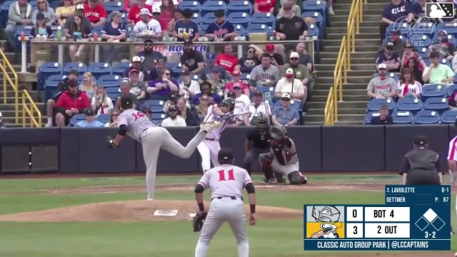 Jace LaViolette singles on a line drive to right fielder Nate Nankil. Tommy Hawke scores.
