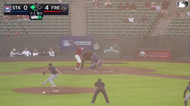 Cristian Arguelles singles on a soft line drive to right fielder Bobby Blandford. Landyn Vidourek scores.