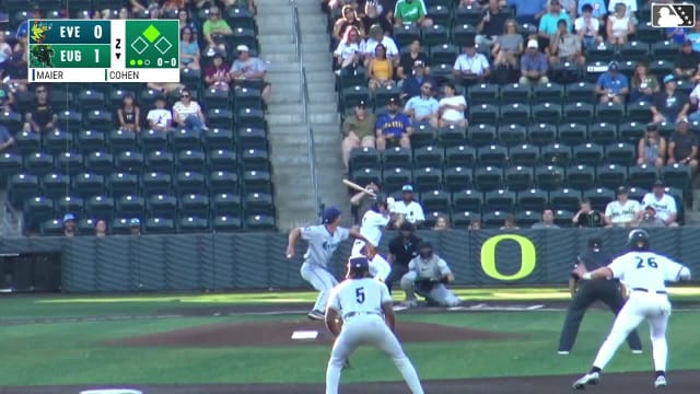 Trevor Cohen singles on a ground ball to right fielder Carlos Jimenez. Jakob Christian scores.