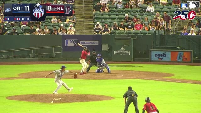 Roldy Brito singles on a line drive to left fielder Brendan Tunink. Luis Mendez scores. Yeiker Reyes to 2nd.