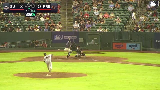Juan Martinez homers (1) on a fly ball to right center field.