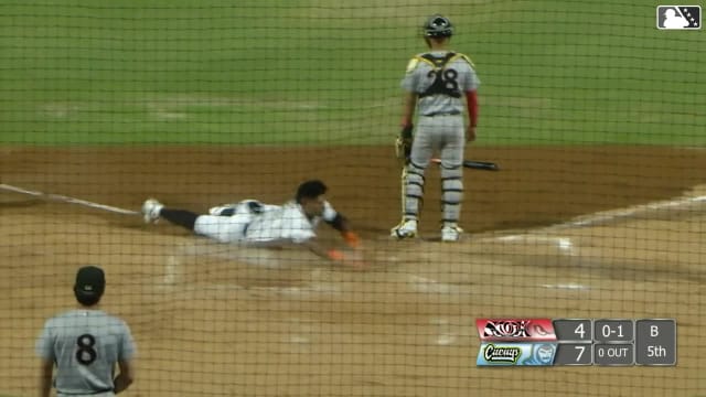 Randy De Jesus hits an inside-the-park home run