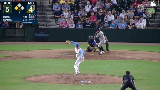 Luis Guanipa doubles (6) on a line drive to left fielder Darlyn De Leon. Alex Lodise scores.