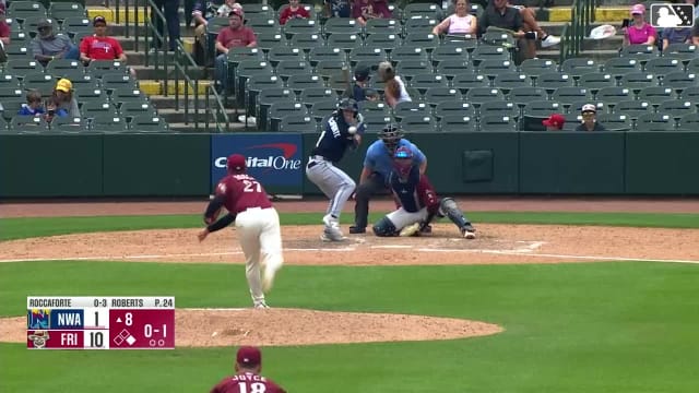 Carson Roccaforte homers (7) on a fly ball to center field. Justin Johnson scores.