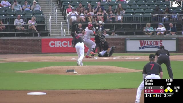 Cam Collier singles on a ground ball to right fielder Dylan Campbell. Jay Allen II scores. Carlos Sanchez to 2nd.