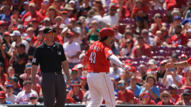 Sal Stewart singles in first Major League at-bat