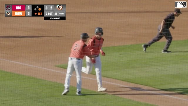 Jud Fabian hits a two-run home run
