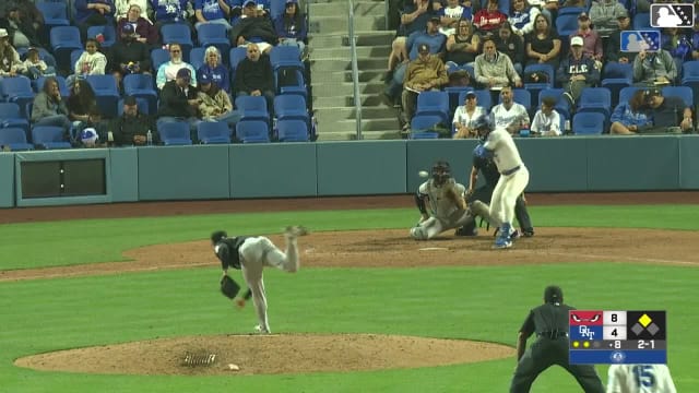 Emil Morales triples (2) on a line drive to right fielder Qrey Lott. Jose D. Hernandez scores.