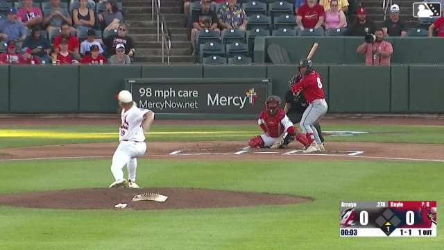 Michael Arroyo homers (9) on a line drive to left center field.