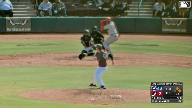 Hayden Alvarez doubles (8) on a fly ball to center fielder Ryan Wideman. Jonathan Linares scores. Athanael Duarte to 3rd.