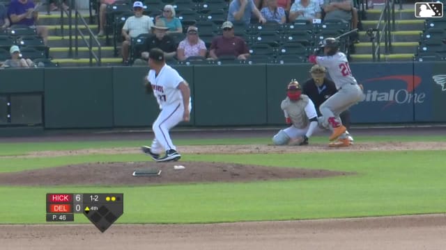 Paulino Santana homers (11) on a fly ball to left field.