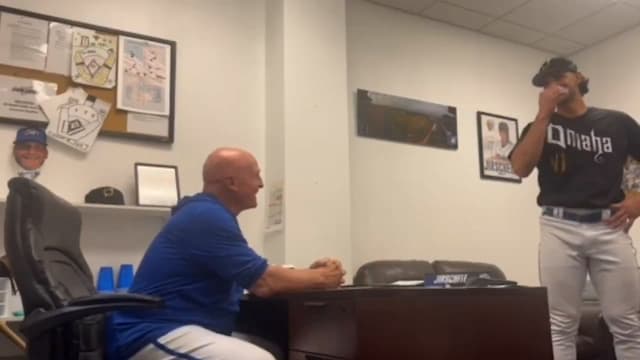 Jac Caglianone reacts to Royals calling him up