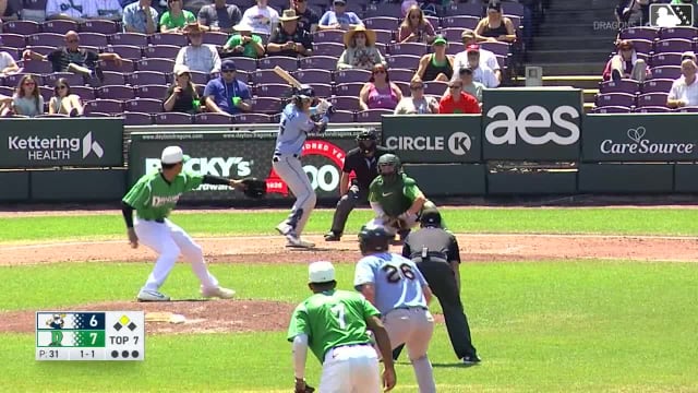 Nolan Schubart singles on a ground ball to right fielder Esmith Pineda. Aaron Walton scores.