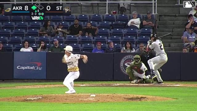 Dean Curley singles on a ground ball to center fielder Jose Ramos. Jaison Chourio scores.