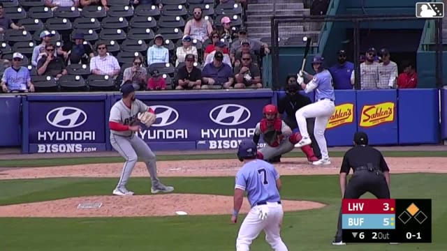 Josh Kasevich singles on a line drive to right fielder Gabriel Rincones Jr. Davis Schneider scores.