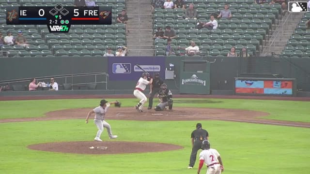 Tanner Thach doubles (20) on a line drive to left fielder Aiden Taurek. Adael Amador scores.