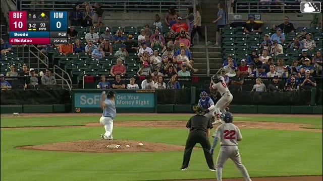 Charles McAdoo homers (9) on a fly ball to left center field. Yohendrick Piñango scores.