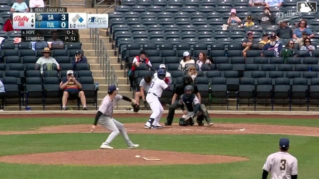 Zyhir Hope homers (5) on a fly ball to right field. Kyle Nevin scores.