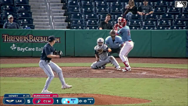 Griffin Burkholder doubles (5) on a sharp line drive to center fielder Zach MacDonald. Robert Phelps scores.