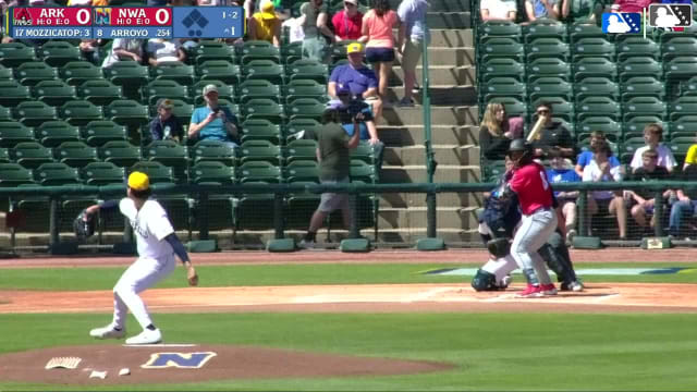 Michael Arroyo homers (4) on a fly ball to center field.