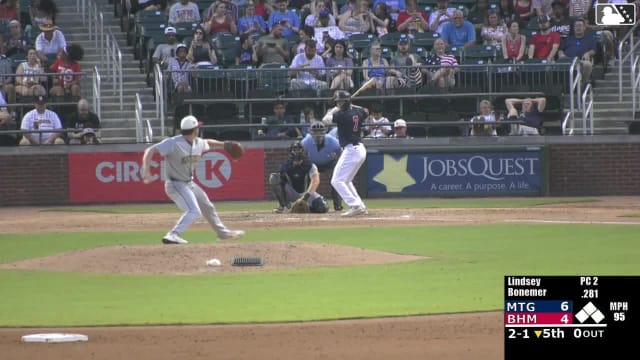 Caleb Bonemer homers (3) on a fly ball to left field.