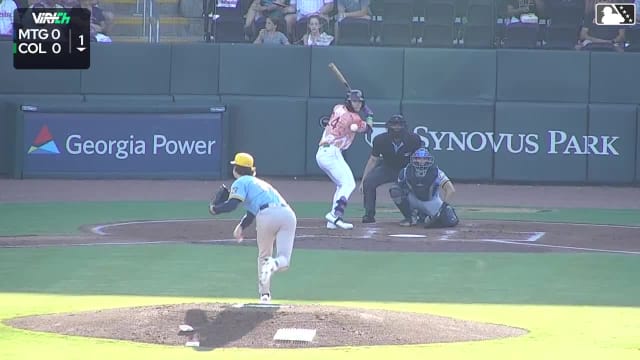 Eric Hartman homers (1) on a fly ball to right field.