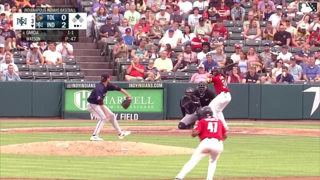 Jhostynxon Garcia homers (6) on a fly ball to left field. Enmanuel Valdez scores.