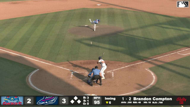 Brandon Compton homers (19) on a fly ball to left field.