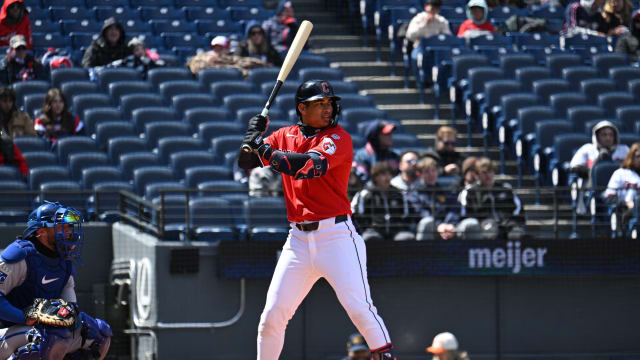 Juan Brito doubles in first big league at-bat