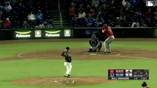 Brock Wilken doubles (10) on a sharp line drive to left fielder Brock Jones. Luis Lara scores.