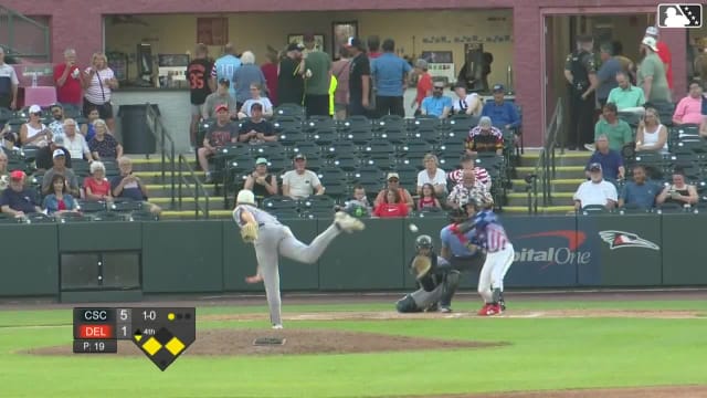 Cobb Hightower singles on a line drive to center fielder Brendan Summerhill. Jaiden Lo Re scores. Elvin Garcia to 2nd.