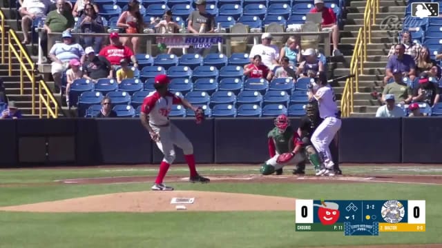 Aaron Walton homers (13) on a fly ball to center field.