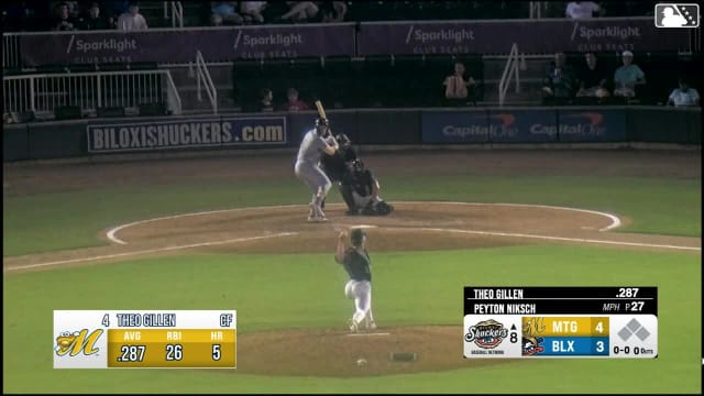 Theo Gillen homers (6) on a fly ball to left field.