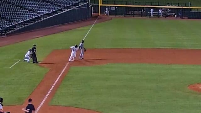 Aidan Smith collects his first Fall League triple