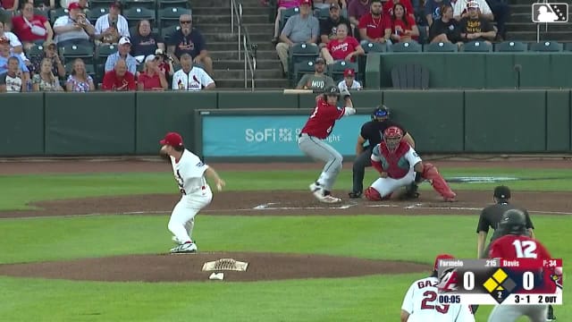 Jonny Farmelo singles on a ground ball to first baseman Deniel Ortiz. Sammy Siani scores. Josh Hood scores.