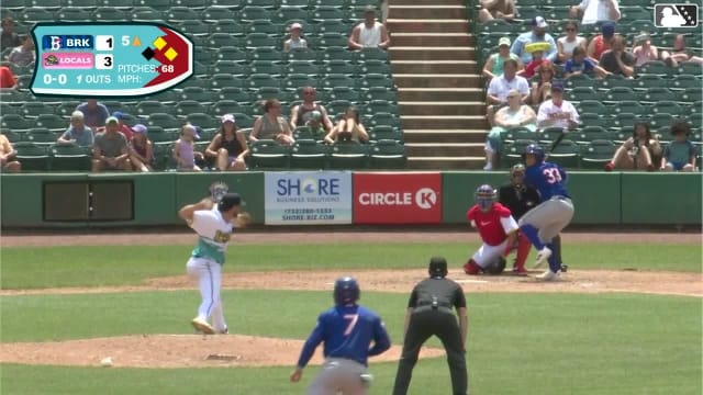 Daiverson Gutierrez doubles (6) on a line drive to left fielder Joel Dragoo. John Bay scores. Corey Collins scores.