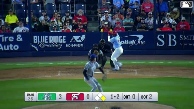 Aroon Escobar homers (1) on a line drive to left field. Carson DeMartini scores.