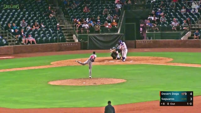 Cole Mathis homers (1) on a fly ball to left field.