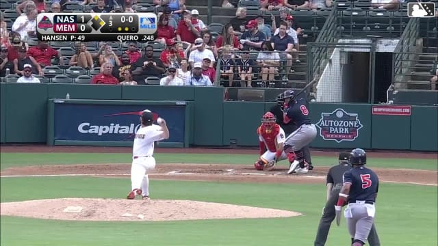 Jeferson Quero singles on a fly ball to shortstop Jeremy Rivas. Luis Matos scores. Luke Adams to 2nd.