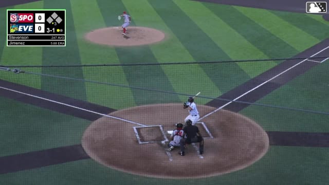 Luke Stevenson homers (16) on a fly ball to right center field.