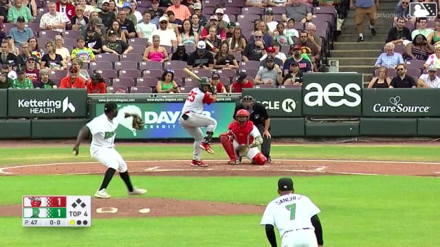 Kavares Tears homers (6) on a line drive to right center field.