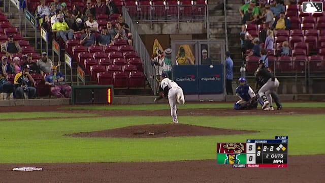 Daniel Dickinson doubles (20) on a line drive to center fielder Yasser Mercedes. Sawyer Strosnider scores.
