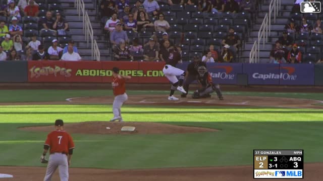 Zac Veen homers (5) on a fly ball to left field.