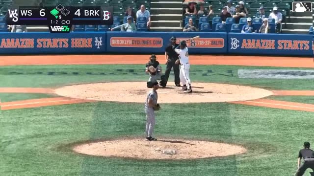 Randy Guzman singles on a ground ball to right fielder George Wolkow. Trace Willhoite scores.