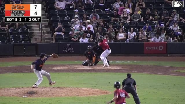 Javier Mogollon homers (5) on a fly ball to right center field. Jackson Appel scores. Ely Brown scores.