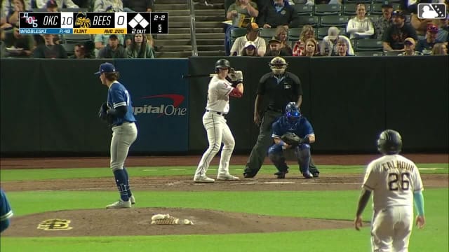 Justin Wrobleski's fifth K of the game